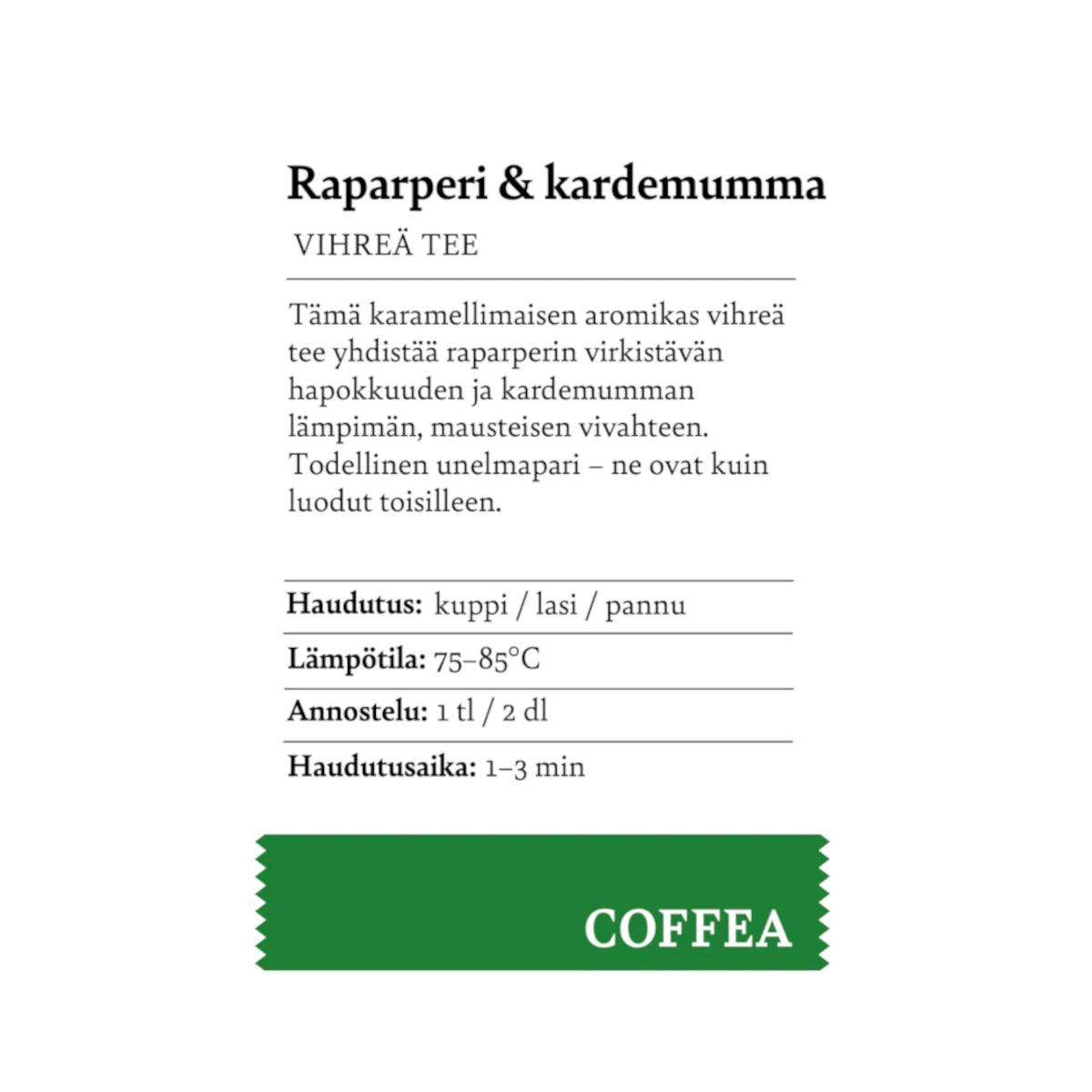 Raparperi ja kardemumma vihreä tee